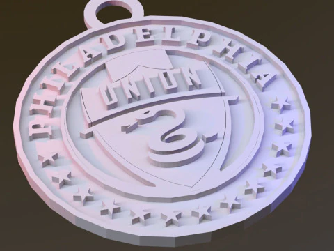 Philadelphia logo keychan printable and renderable 3D Print Model