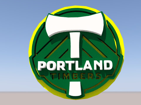 Portland timbers logo keychan printable and renderable Model Cetak 3D
