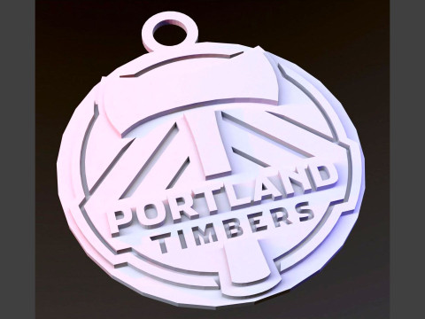 Portland timbers logo keychan printable and renderable Model Cetak 3D