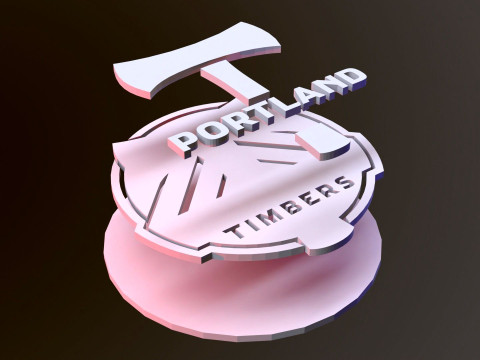 Portland timbers logo keychan printable and renderable Model Cetak 3D