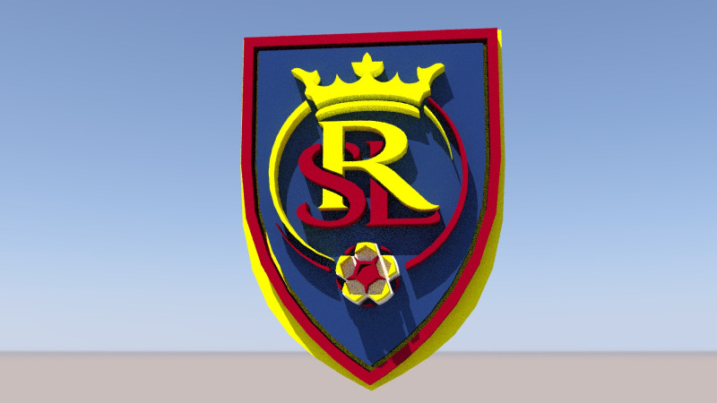 RSL Real Salt Lake logo keychan printable and renderable 3D 打印模型 .c4d .max .obj .3ds .fbx .stl .blend 