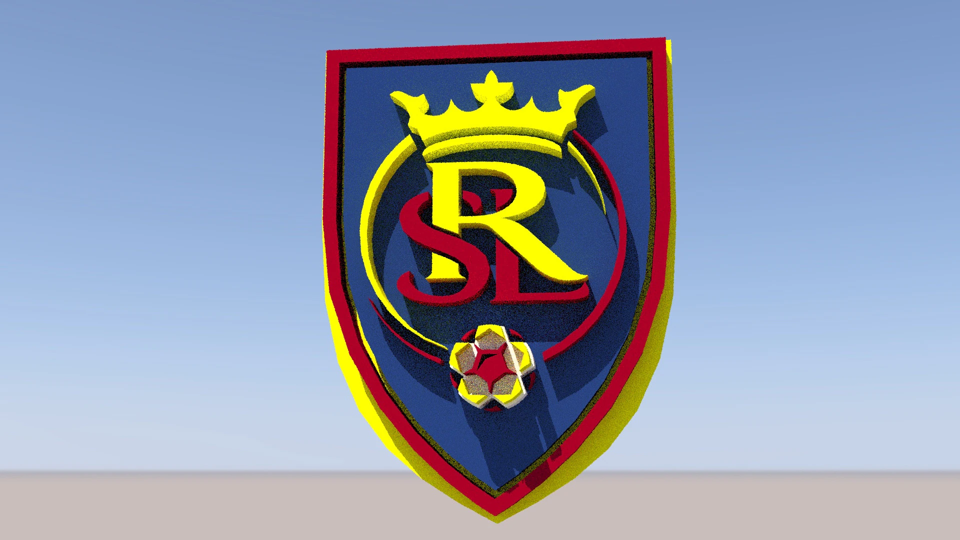 RSL Real Salt Lake logo keychan printable and renderable 3D Print Model .c4d .max .obj .3ds .fbx .stl .blend 