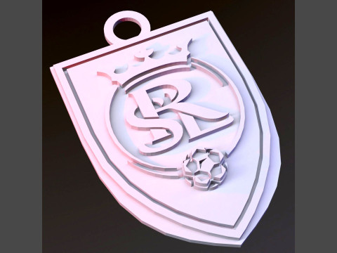 RSL Real Salt Lake logo keychan printable and renderable 3D 打印模型