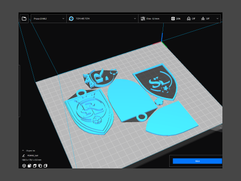 RSL Real Salt Lake logo keychan printable and renderable 3D 打印模型
