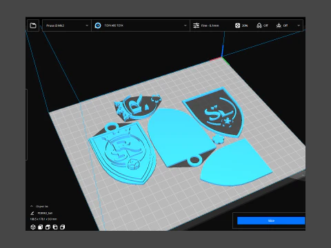 RSL Real Salt Lake logo keychan printable and renderable 3D Print Model