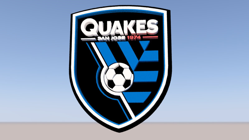 San jose earthquakes logo keychan printable and renderable 3D-printmodel .c4d .max .obj .3ds .fbx .stl .blend 