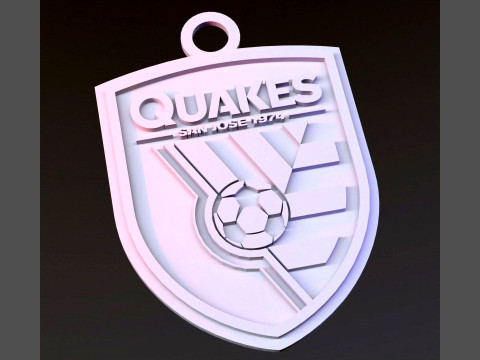 San jose earthquakes logo keychan printable and renderable 3D-printmodel