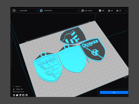 San jose earthquakes logo keychan printable and renderable 3D-printmodel