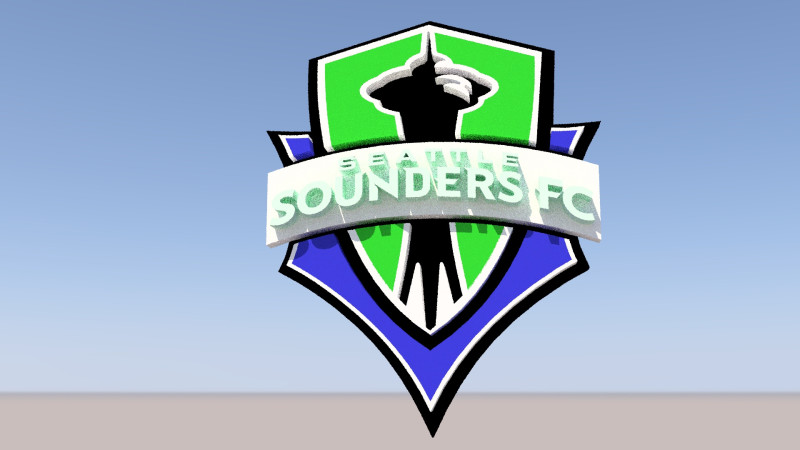 Seattle sounders fc logo keychan printable and renderable 3D 打印模型 .c4d .max .obj .3ds .fbx .stl .blend 