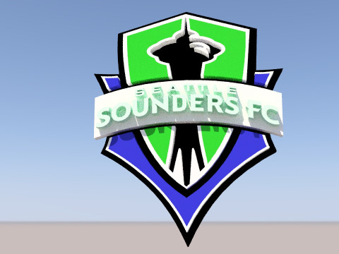 Seattle sounders fc logo keychan printable and renderable 3D Print Model