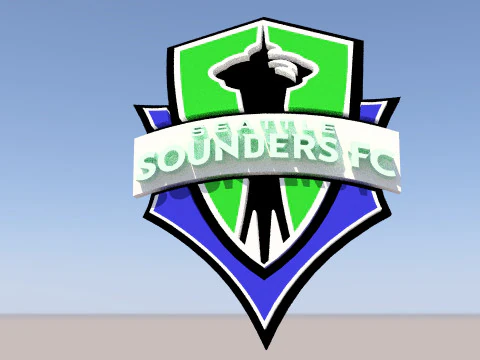 Keychan logo Seattle Sounders FC stampabile e renderizzabile Modello di stampa 3D