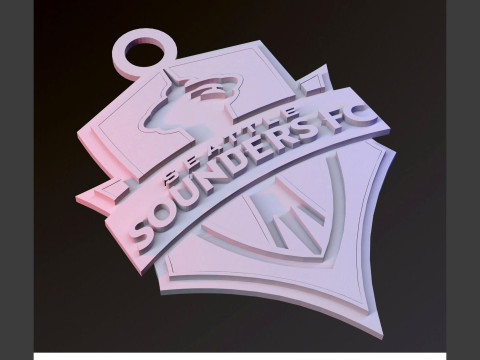 Seattle sounders fc logo keychan printable and renderable 3D 打印模型