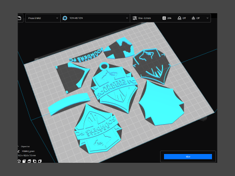 Seattle sounders fc logo keychan printable and renderable 3D 打印模型