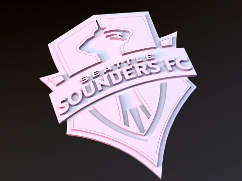 Seattle sounders fc logo keychan printable and renderable 3D 打印模型