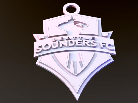 Seattle sounders fc logo keychan printable and renderable 3D 打印模型