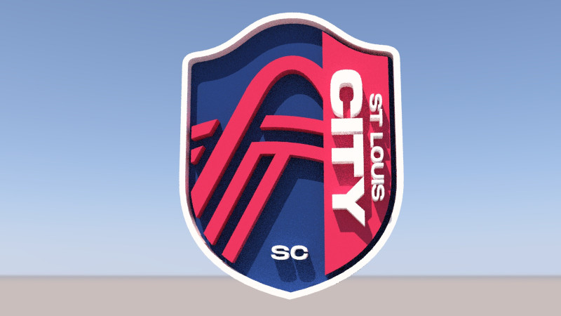 St Louis City SC logo keychan printable and renderable Model do druku 3D .c4d .max .obj .3ds .fbx .stl .blend 