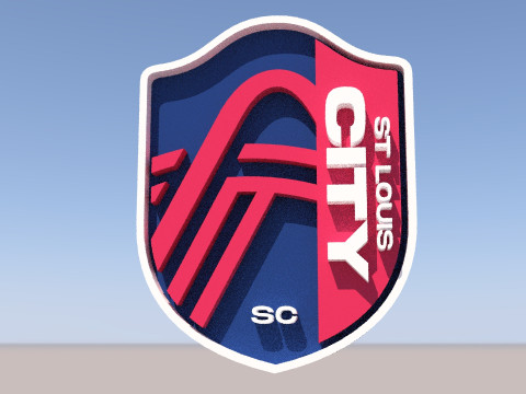 St Louis City SC logo keychan printable and renderable 3D Print Model