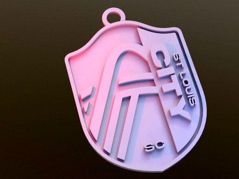 St Louis City SC logo keychan printable and renderable Model do druku 3D