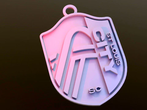 St Louis City SC logo keychan printable and renderable 3D Print Model