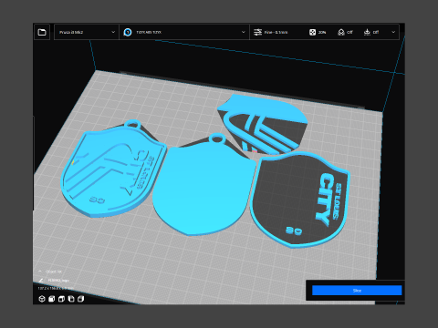 St Louis City SC logo keychan printable and renderable Model do druku 3D