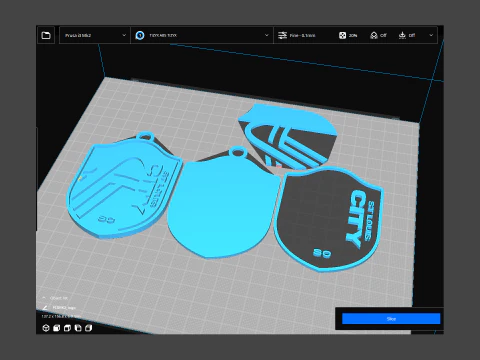 St Louis City SC logo keychan printable and renderable 3D Print Model