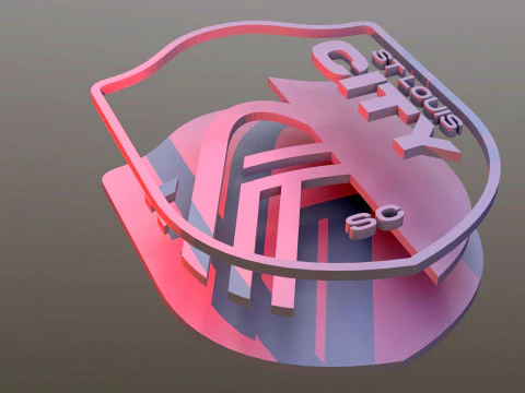 St Louis City SC logo keychan printable and renderable 3D Print Model