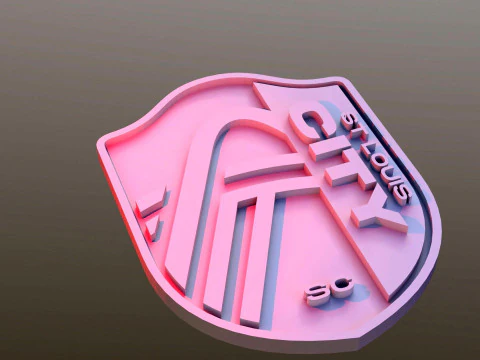 St Louis City SC logo keychan printable and renderable 3D Print Model