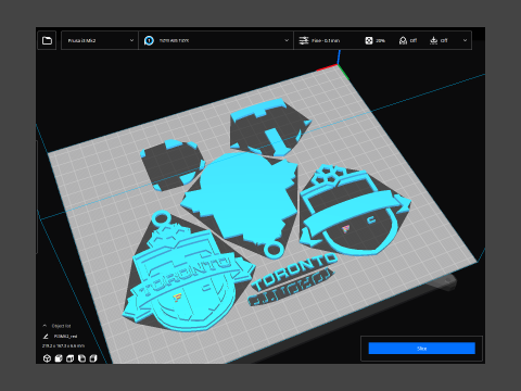 Toronto FC logo keychan printable and renderable Modelo de Impressão 3D