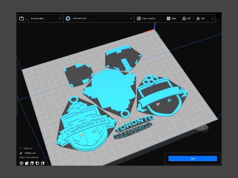 Toronto FC logo keychan printable and renderable 3D Print Model