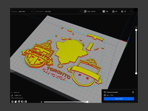 Toronto FC logo keychan printable and renderable Modelo de Impressão 3D