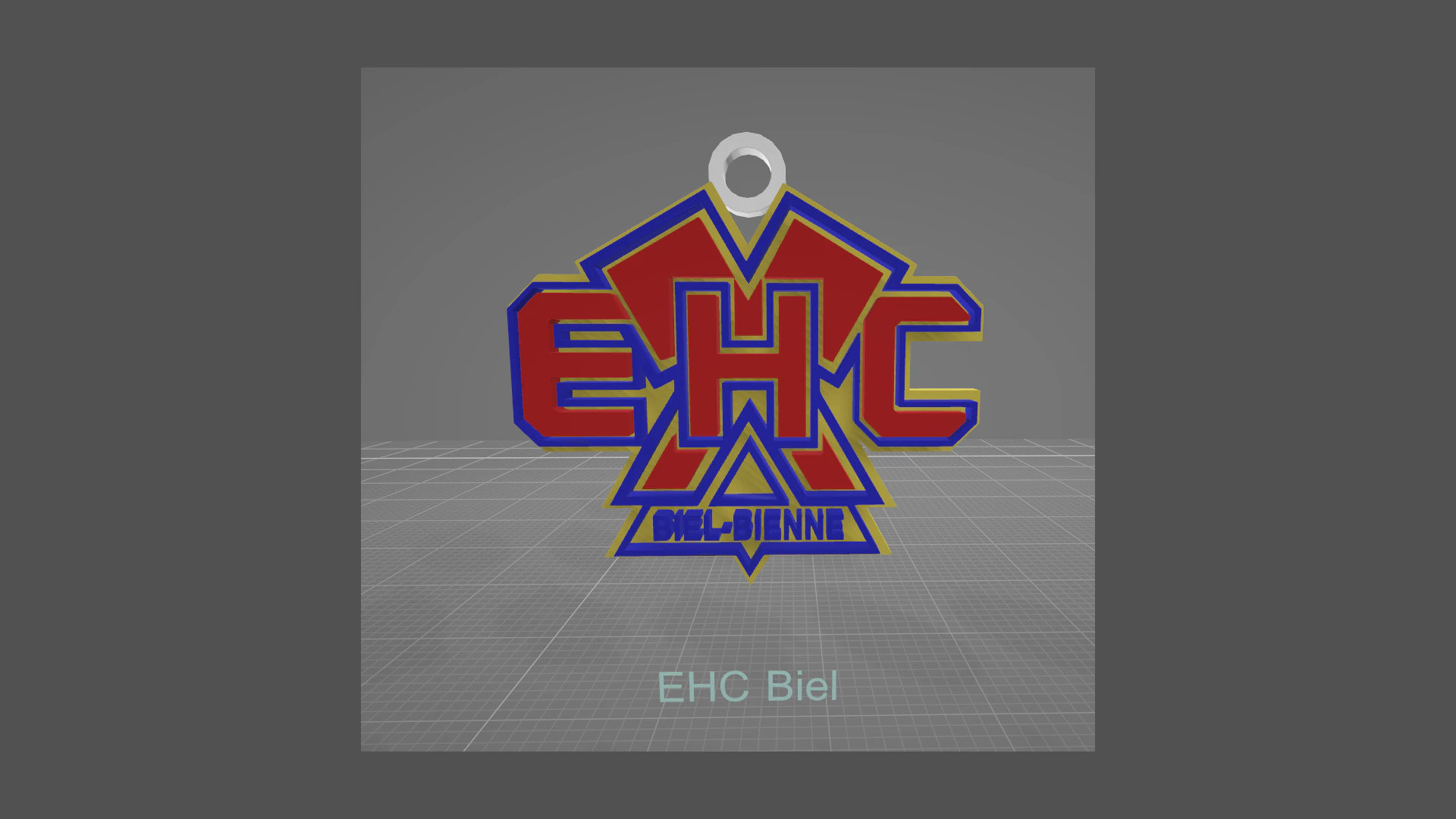 EHC Biel Printable and renderable Logo keychan 3D Print Model .c4d .max .obj .3ds .fbx .stl .blend