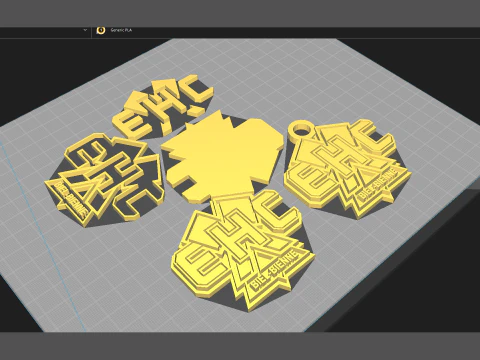 EHC Biel Printable and renderable Logo keychan 3D Print Model