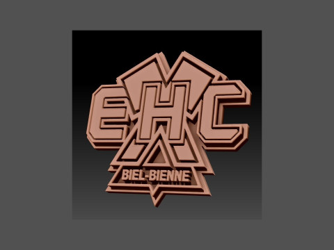 EHC Biel Printable and renderable Logo keychan 3D Принт Модель