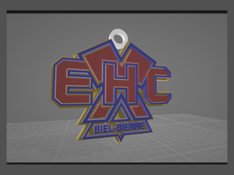 EHC Biel Printable and renderable Logo keychan 3D Принт Модель