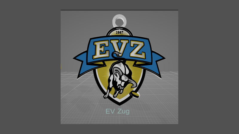 EV Zug Printable and renderable Logo keychan Modello di stampa 3D .c4d .max .obj .3ds .fbx .stl .blend