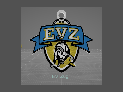 EV Zug Printable and renderable Logo keychan 3D Print Model