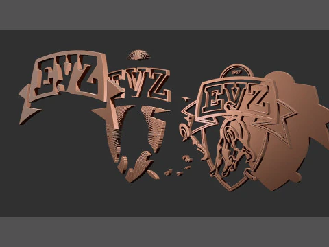 EV Zug Printable and renderable Logo keychan 3D Print Model