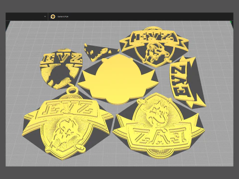 EV Zug Printable and renderable Logo keychan 3D Print Model