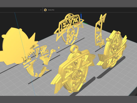 EV Zug Printable and renderable Logo keychan 3D Print Model