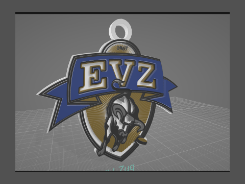 EV Zug Printable and renderable Logo keychan Modello di stampa 3D