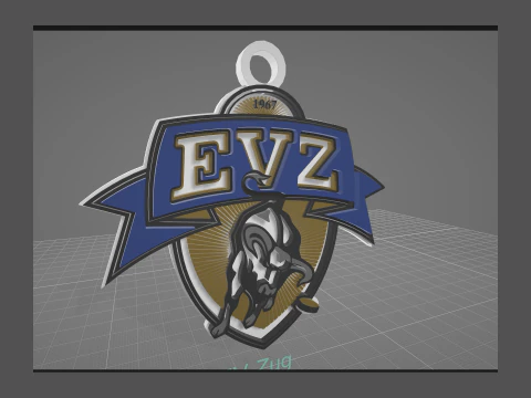 EV Zug Printable and renderable Logo keychan 3D Print Model