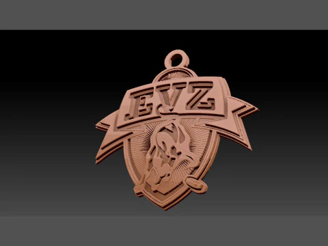 EV Zug Printable and renderable Logo keychan 3D Print Model