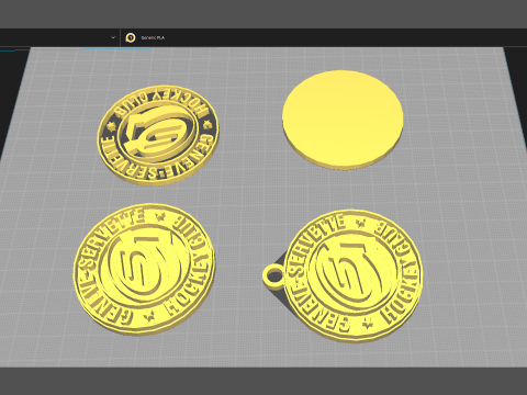 Genve-Servette HC Printable and renderable Logo keychan 3D Print Model