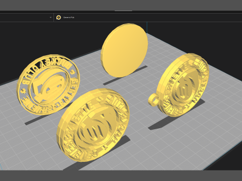 Genve-Servette HC Printable and renderable Logo keychan 3D Print Model