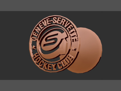 Genve-Servette HC Printable and renderable Logo keychan 3D Print Model