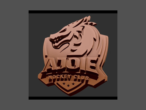HC Ajoie Printable and renderable Logo keychan 3D Print Model