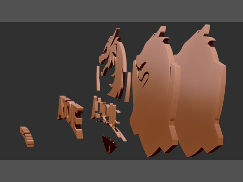 HC Ajoie Printable and renderable Logo keychan 3D Print Model