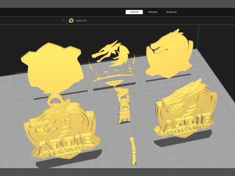 HC Ajoie Printable and renderable Logo keychan 3D Print Model