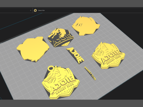 HC Ajoie Printable and renderable Logo keychan 3D Print Model