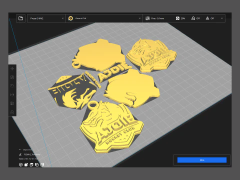 HC Ajoie Printable and renderable Logo keychan 3D Print Model